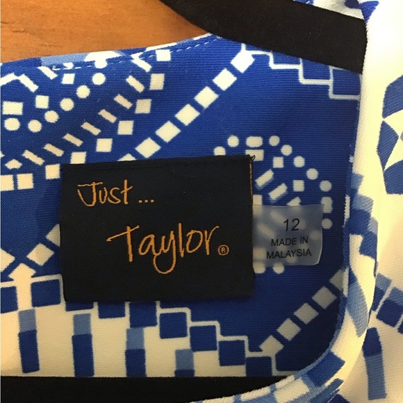 Just Taylor blue printed dress size 12 - Picture 3 of 5